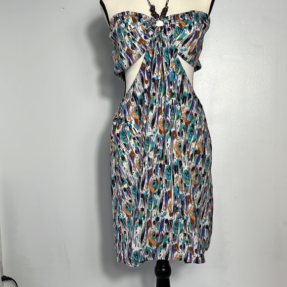 BY ANTHROPOLOGIE BEADED MINI DRESS SIZE L COLOR BLUE NWT - Picture 3 of 12